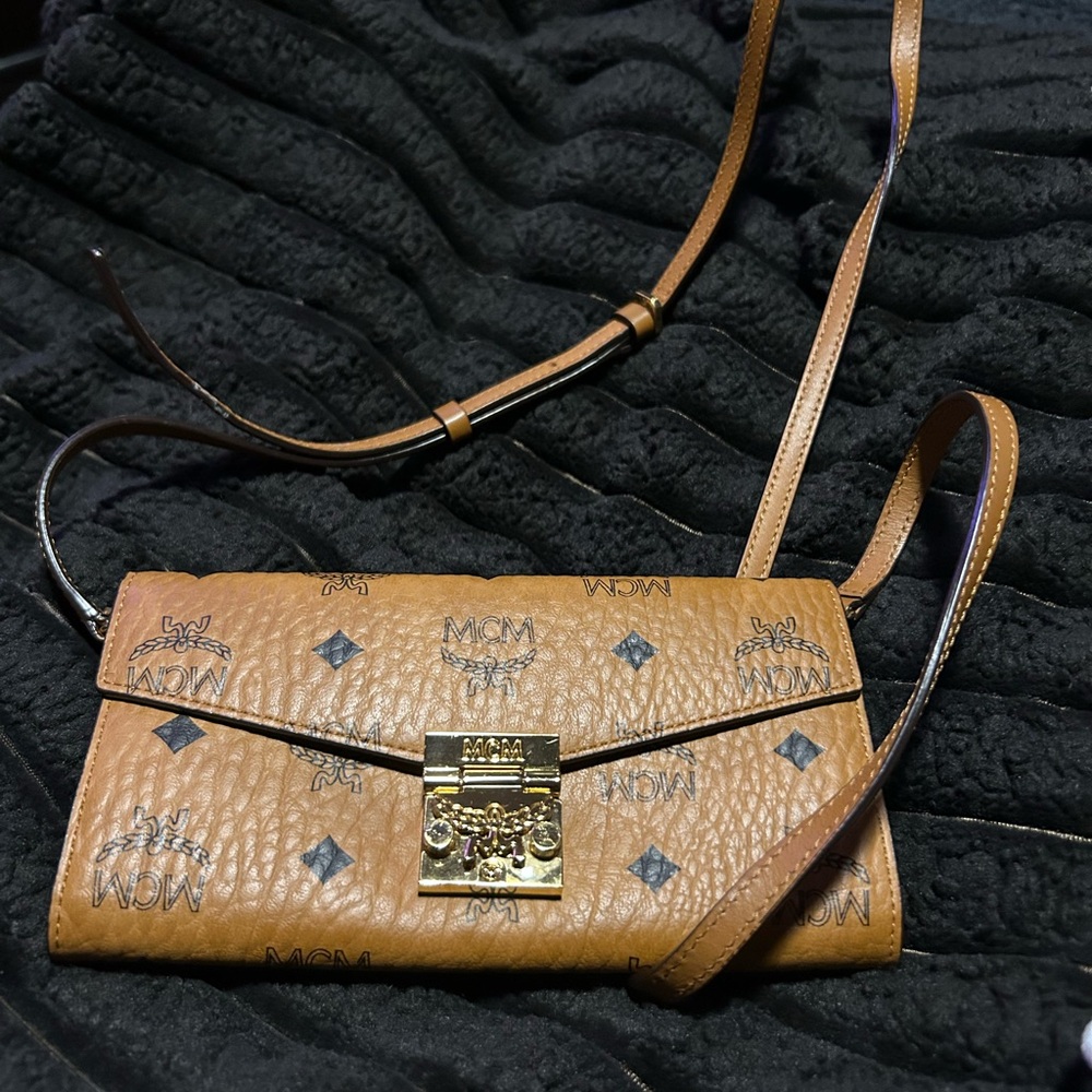 MCM Tan Leather Crossbody Bag